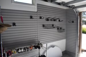 Slatwall organized garage storage for Back-to-School Garage Storage Denver