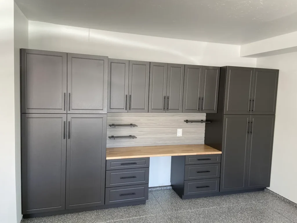 Powder Coated Cabinet in Garage